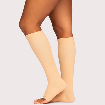 Open-Toe Wide Fit Compression Socks for Swelling & Comfort