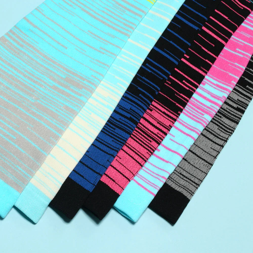 Wide Fit Striped Compression Socks for Leg Pain Relief