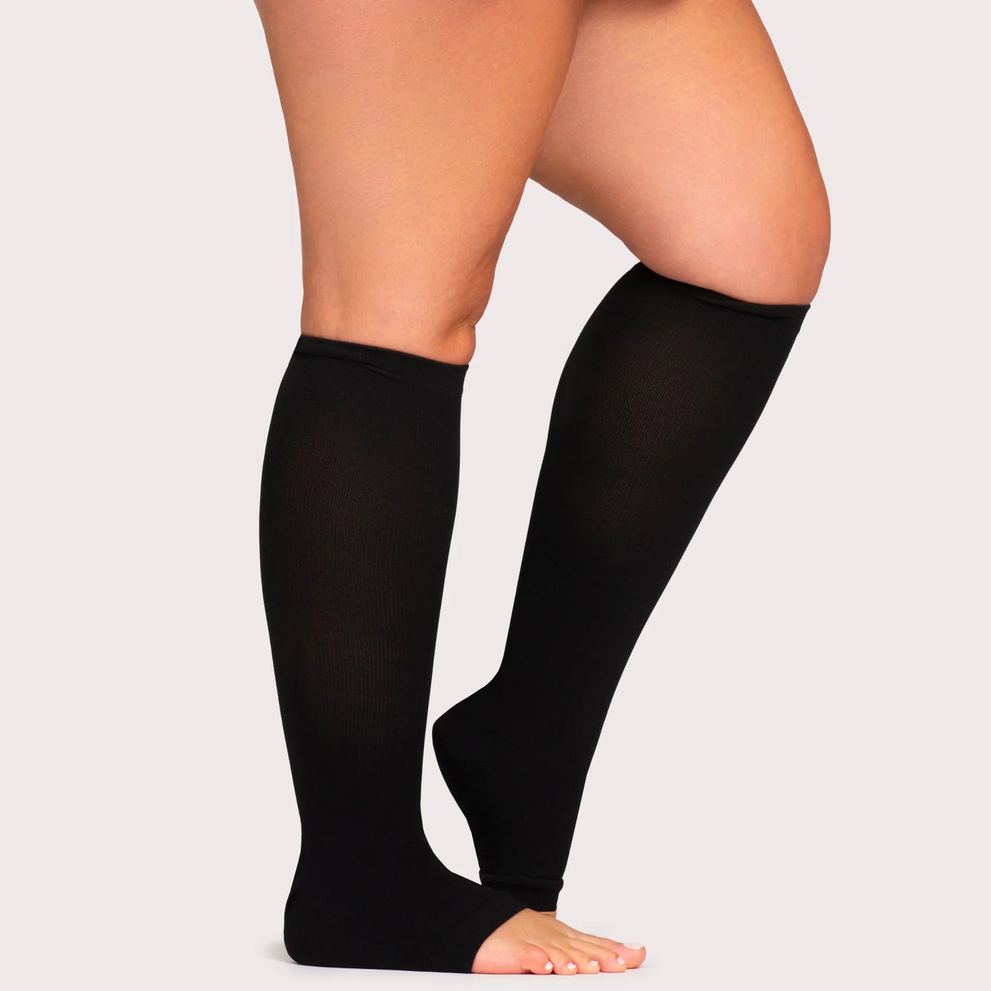 Open-Toe Wide Fit Compression Socks for Swelling & Comfort