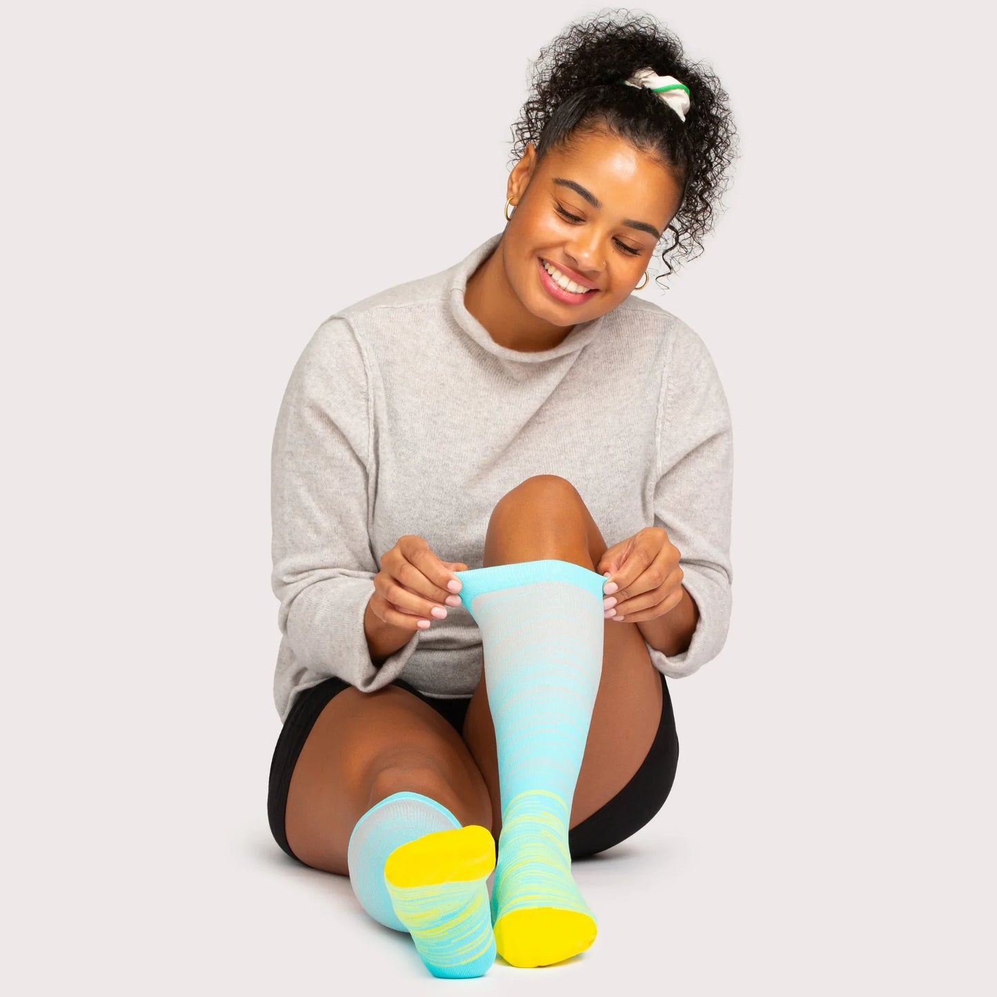 Wide Fit Striped Compression Socks for Leg Pain Relief