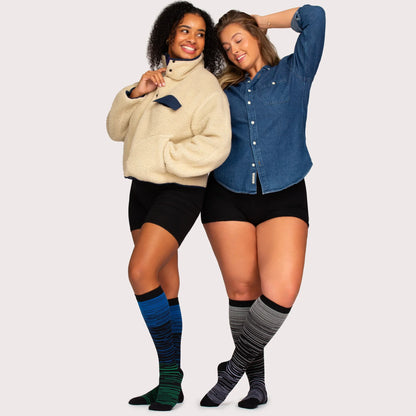 Wide Fit Striped Compression Socks for Leg Pain Relief