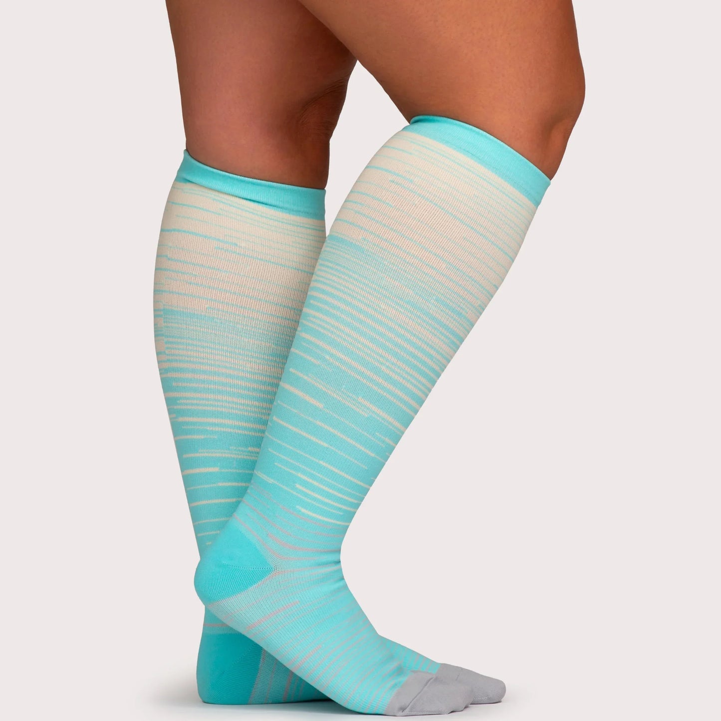Wide Fit Striped Compression Socks for Leg Pain Relief