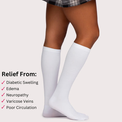 Wide Fit Compression Socks for Swelling, Leg Pain & All-Day Comfort