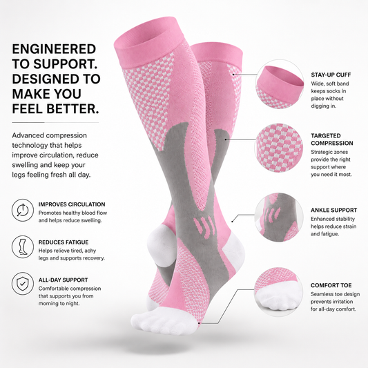Performance Compression Socks for Leg Pain, Swelling & All-Day Support