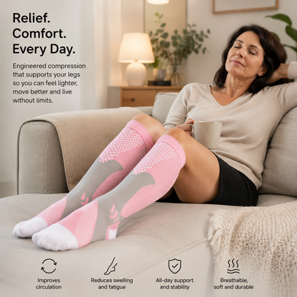 Performance Compression Socks for Leg Pain, Swelling & All-Day Support