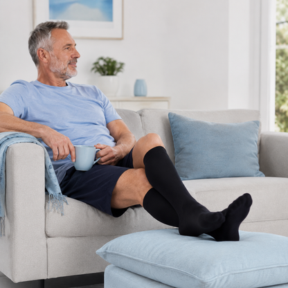 Men's Wide Fit Compression Socks for Daily Comfort & Support
