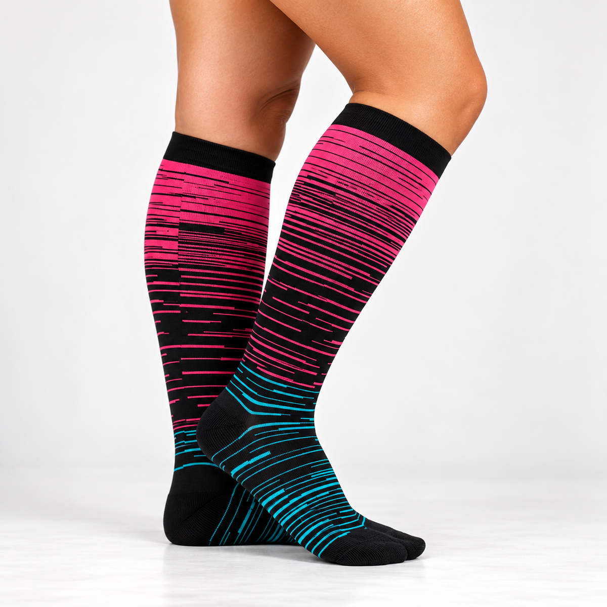 Striped Compression Socks 20–30 mmHg