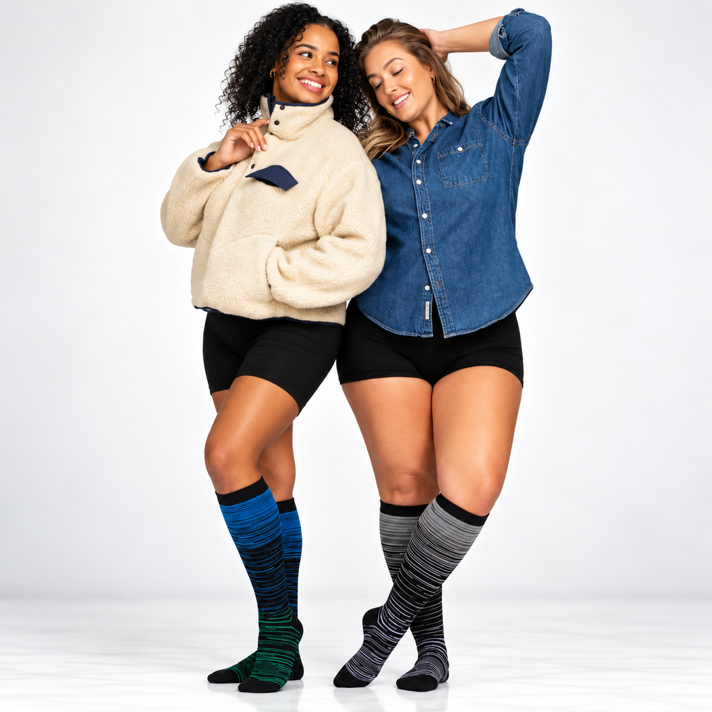 Striped Compression Socks 20–30 mmHg