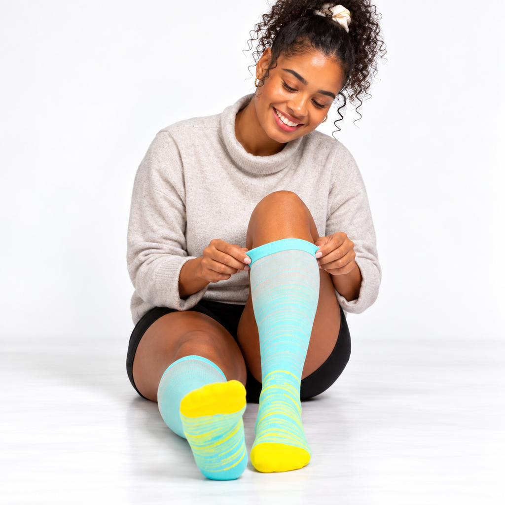 Striped Compression Socks 20–30 mmHg
