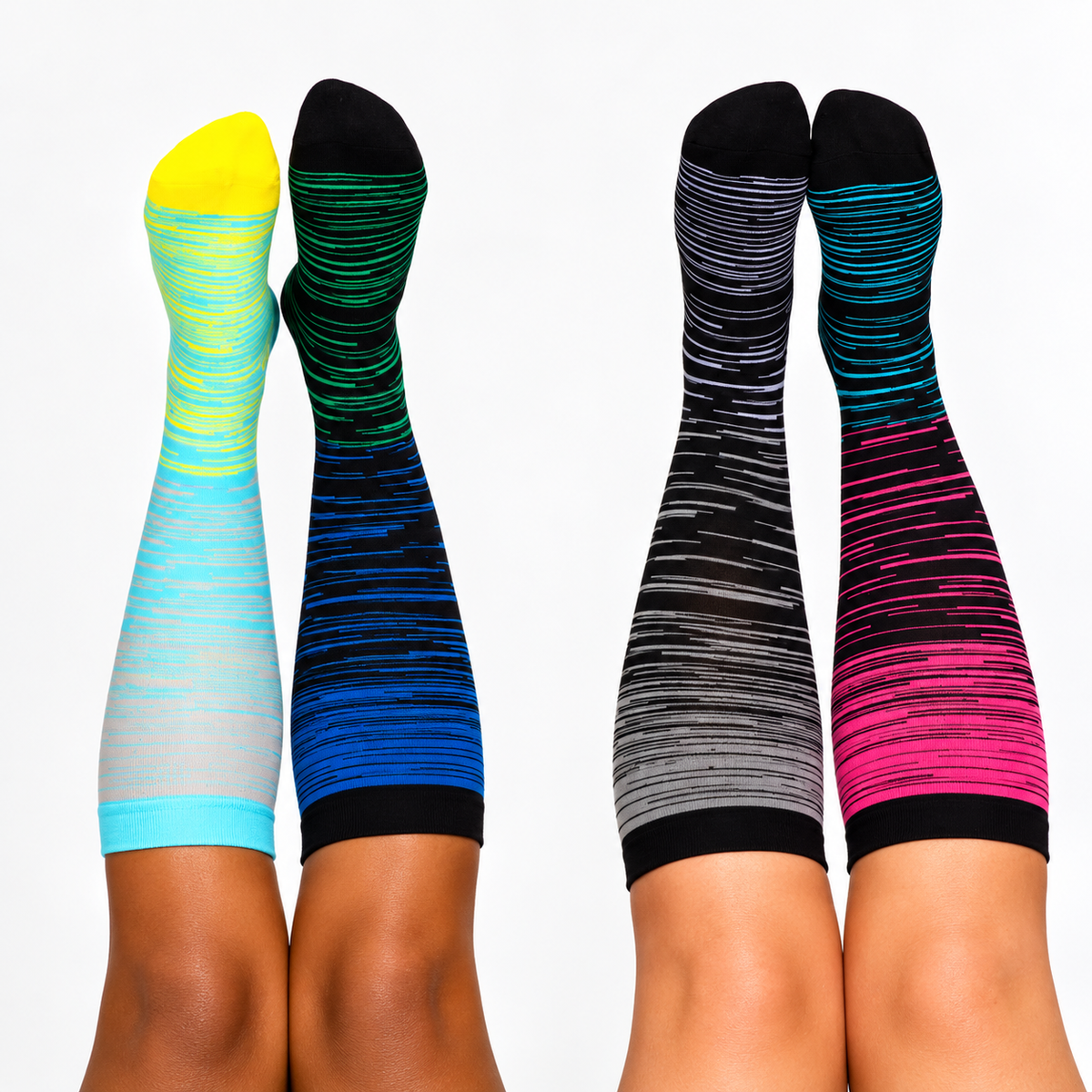 Striped Compression Socks 20–30 mmHg