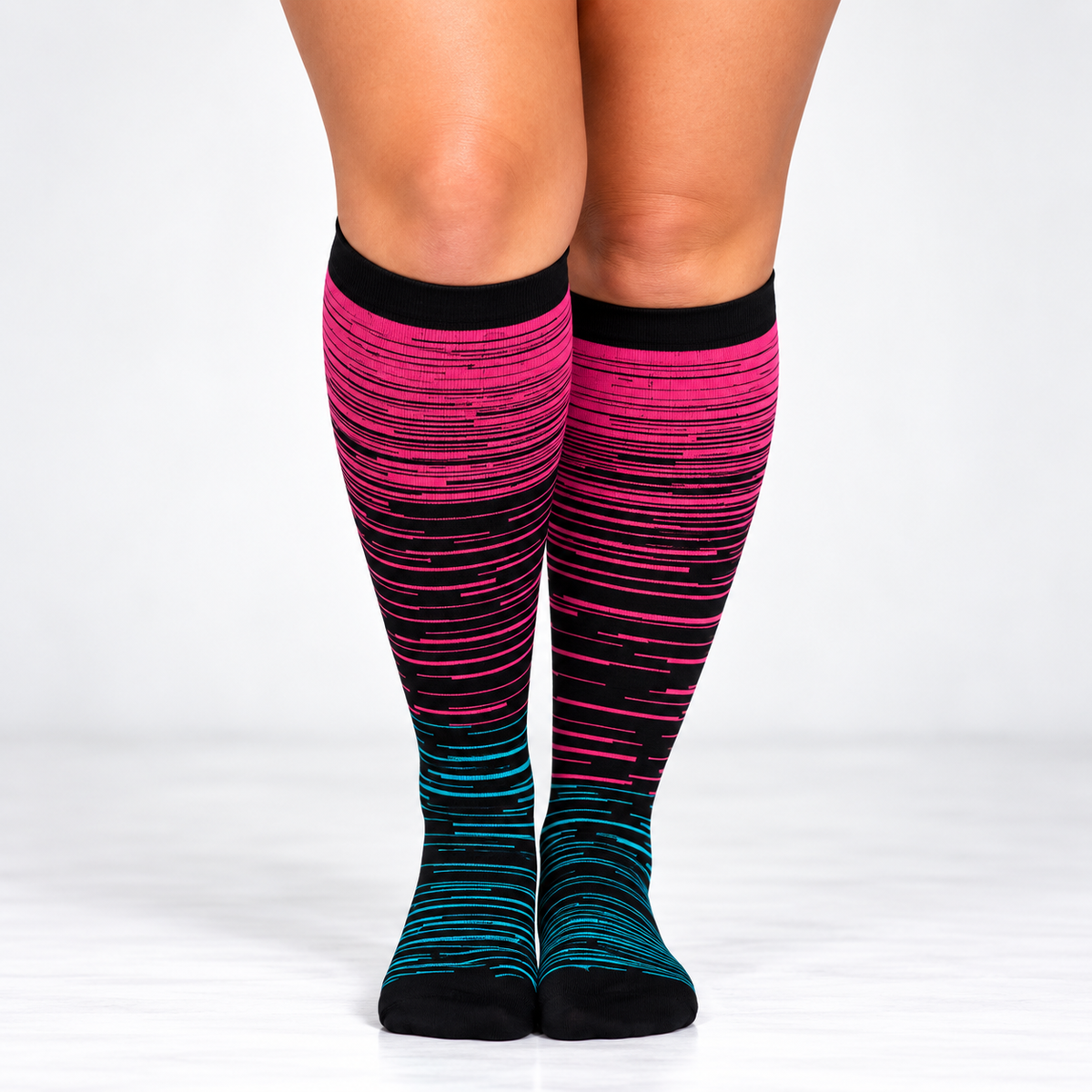 Striped Compression Socks 20–30 mmHg